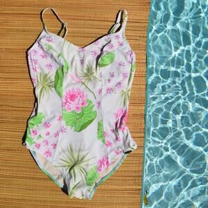 SUNFLAIR Floral Lotus Blossom One Piece Retro Swimsuit